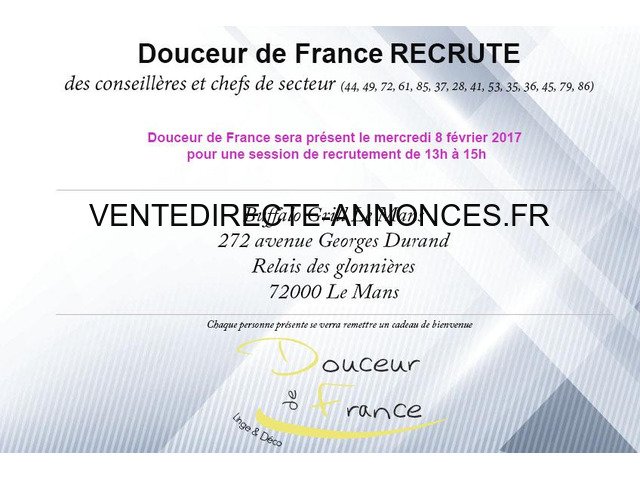 Douceur de France recrute des conseillères et chefs de secteur
